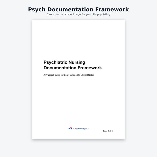 Cover of the Psychiatric Nursing Documentation Framework printable PDF guide