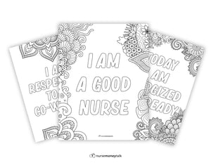 Nurse Affirmation Coloring Sheets: Set 1